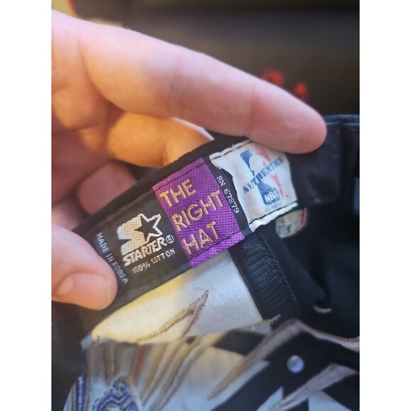 VTG 90s Chicago Bulls NBA Champions Adjustable Hat Cap Starter Cotton Authentic - Picture 5 of 5